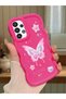 Samsung Galaxy A33 5g Compatible Shockproof Simple Red Silicone Phone Case Butterfly Pattern