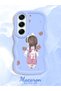 Simple Blue Silicone Phone Case for Tecno Camon 40 Pro 5g Compatible Shockproof Cover Girl Pattern - 2