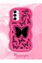Samsung Galaxy A04S Compatible Shockproof Simple Red Silicone Phone Case Butterfly Pattern - 2
