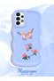 Samsung Galaxy A13 4g Compatible Shockproof Simple Blue Silicone Phone Case Butterfly Pattern - 2