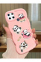 Simple Pink Silicone Phone Case Panda Pattern Shockproof Compatible with Realme C25Y - 2