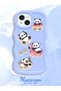 Simple Blue Silicone Phone Case Panda Pattern Compatible with iPhone 13 Shockproof