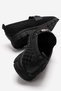 Women's Round Stone Checkered Knitwear Casual Shoes Black Black - 4