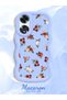 Oppo A60 Compatible Shockproof Simple Blue Silicone Phone Case Cover Flower Pattern - 2