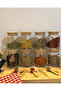 300 ml 8 Glass Jar Spice Bowl and 8 Spice Spoons (65 Stickers) - 5