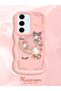 Simple Pink Silicone Phone Case Kitty Pattern Compatible with Samsung Galaxy S24 Fe Shockproof