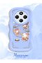 Simple Blue Silicone Phone Case Kitty Pattern Compatible with Poco C75 Shockproof