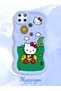 Simple Blue Silicone Phone Case Hello Kitty Pattern Compatible with Realme C25Y Shockproof