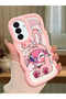 Simple Pink Silicone Phone Case Compatible with Samsung Galaxy A17 Shockproof Cute Pattern - 2