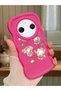 Simple Red Silicone Phone Case Kitty Pattern Compatible with Redmi A3 Pro Shockproof - 2