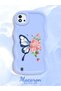 Simple Blue Silicone Phone Case Butterfly Pattern Compatible with Realme C20 Shockproof