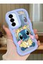 Simple Blue Silicone Phone Case Stitch Pattern Compatible with Samsung Galaxy A36 5g Shockproof - 2