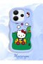 Simple Blue Silicone Phone Case Compatible with Redmi Note 14 4g Shockproof Hello Kitty Pattern