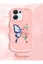 Simple Pink Silicone Phone Case Compatible with Oppo F31 5g Shockproof Butterfly Pattern