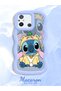 Simple Blue Silicone Phone Case Stitch Pattern Compatible with Redmi 12C Shockproof