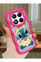 Simple Red Silicone Phone Case Stitch Pattern Compatible with Xiaomi Redmi Note 14 Pro 4g Shockproof - 2