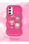 Simple Red Silicone Phone Case Kitty Pattern Compatible with Samsung Galaxy A34 5g Shockproof