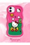 Simple Red Silicone Phone Case Compatible with iPhone 11 Shockproof Hello Kitty Pattern