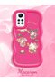Simple Red Silicone Phone Case Kitty Pattern Shockproof Compatible with Redmi Note 12 Pro 4g