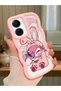 Simple Pink Silicone Phone Case Compatible with Vivo Y16 Shockproof Cute Pattern - 2