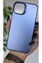 iPhone 13 - 14 Compatible Blue Color Gradient Matte Silicone Case with Camera Frame Luxury Electroplated - 2