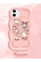 Simple Pink Silicone Phone Case Kitty Pattern Compatible with iPhone 11 Shockproof