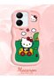 Simple Pink Silicone Phone Case Hello Kitty Pattern Compatible with Vivo Y27S Shockproof