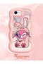 Simple Pink Silicone Phone Case Compatible with iPhone 7 Shockproof Cute Pattern