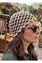 Beige Color Mesh Summer Beret Hair Accessory Bandana