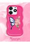 Simple Red Silicone Phone Case Butterfly Pattern Shockproof Compatible with Tecno Spark 10 Pro