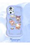 Simple Blue Silicone Phone Case Kitty Pattern Compatible with Xiaomi Redmi Note 10 Pro Shockproof