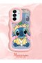 Simple Pink Silicone Phone Case Stitch Pattern Compatible with Samsung Galaxy A17 Shockproof