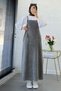 Long Denim Jeans Salopet Gilet Dress - Gray - 5