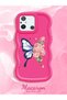 Simple Red Silicone Phone Case Butterfly Pattern Shockproof Compatible with Redmi 12C