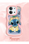 Simple Pink Silicone Phone Case Stitch Pattern Compatible with Xiaomi Redmi 15C 4g Shockproof