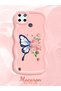 Simple Pink Silicone Phone Case Butterfly Pattern Shockproof Compatible with Realme C25Y