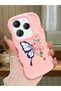 Shockproof Simple Pink Silicone Phone Case Butterfly Pattern Compatible with Infinix Hot 40 - 2