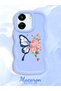 Shockproof Simple Blue Silicone Phone Case Butterfly Pattern Compatible with Redmi 13C