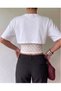 Women's 2-Pack White Crop T-Shirt-White Lace Detailed Athlete Top - 2