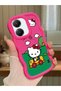 Simple Red Silicone Phone Case Hello Kitty Pattern Compatible with Poco X7 Pro Shockproof - 2