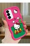 Simple Red Silicone Phone Case Compatible with Samsung Galaxy A36 5g Shockproof Hello Kitty Pattern - 2