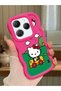 Simple Red Silicone Phone Case Hello Kitty Pattern Compatible with Infinix Hot 40 Pro Shockproof - 2
