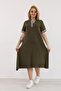 Plus Size Polo Collar Dress with Piping Detail - 3