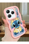 Simple Pink Silicone Phone Case Stitch Pattern Compatible with Infinix Hot 40 Pro Shockproof - 2