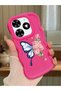 Simple Red Silicone Phone Case Butterfly Pattern Compatible with Tecno Spark Go 2024 Shockproof - 2