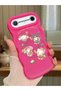 Simple Red Silicone Phone Case Kitty Pattern Compatible with Tecno Pova Slim Shockproof - 2