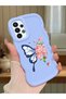 Simple Blue Silicone Phone Case Butterfly Pattern Compatible with Samsung Galaxy A23 Shockproof - 2