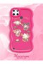 Simple Red Silicone Phone Case Kitty Pattern Shockproof Compatible with Realme C21Y