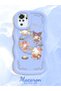 Simple Blue Silicone Phone Case Kitty Pattern Compatible with Redmi Note 10S Shockproof