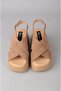 Seç 880015 genuine leather wedge heel sandal (heel: 7 cm, platform: 3 cm) mink suede - 2